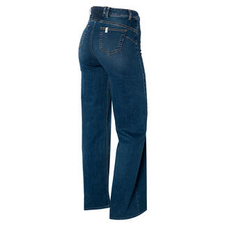 Achteraanzicht van een jeans met wijde pijpen