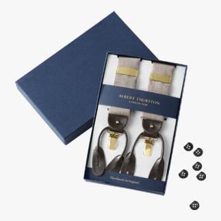 Albert Thurston luxe bretels in doos met knopen