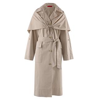 Beige trenchcoat met strikceintuur