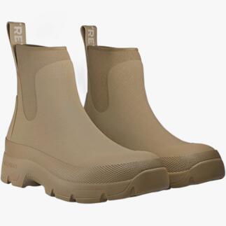 Beige Tretorn neopreen Chelsea-boots met elastische inzet.