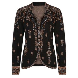 IVKO Dark-Paisley brei blazer met gedetailleerd patroon.