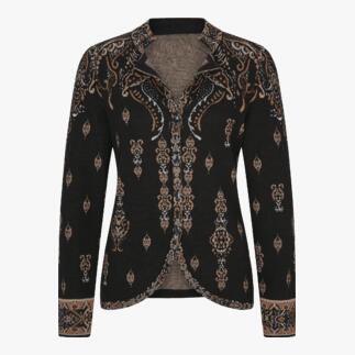 IVKO Dark-Paisley brei blazer met gedetailleerd patroon.