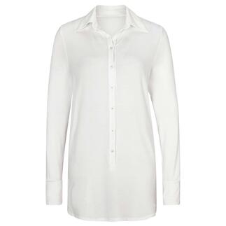 Tencel™ lange blouse in offwhite met knoopsluiting