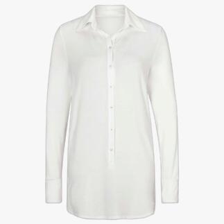 Tencel™ lange blouse in offwhite met knoopsluiting