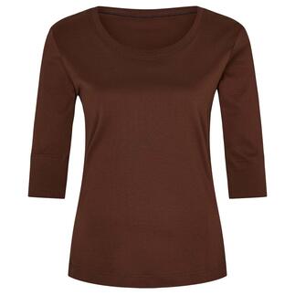 Bruin shirt maat 36 op witte achtergrond.