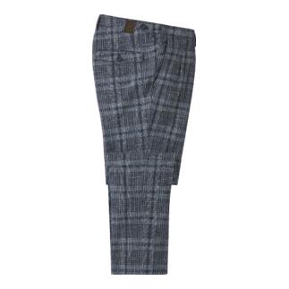 Grijs gestreepte g1920 crêpe broek in platte weergave.