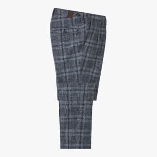 Grijs gestreepte g1920 crêpe broek in platte weergave.