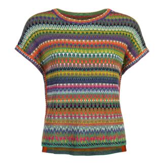 IVKO jacquard boxy shirt in kleurrijke strepen.