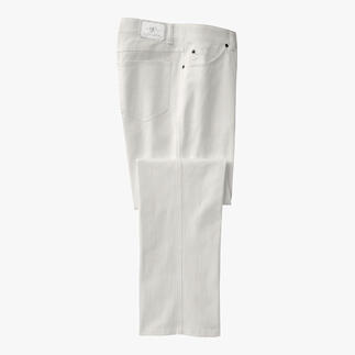 Offwhite T400®-jeans in een rechtopstaande positie.