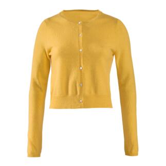 Gele FTC korte cardigan met knopen
