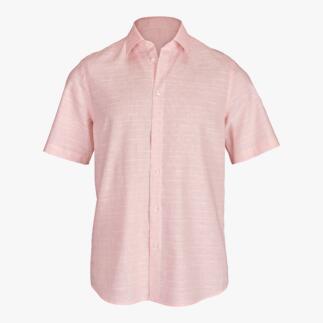 Roze tropical overhemd met korte mouwen en een boxy snit.