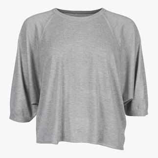 Grijze zijden kasjmier sweater met een ruime snit