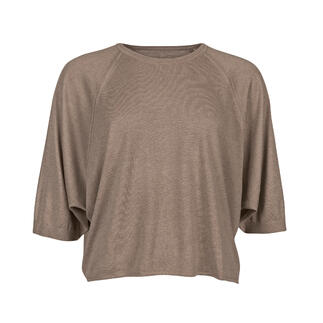Beige zijden en kasjmier sweater in maat 36.