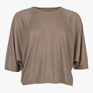 Beige zijden en kasjmier sweater in maat 36.