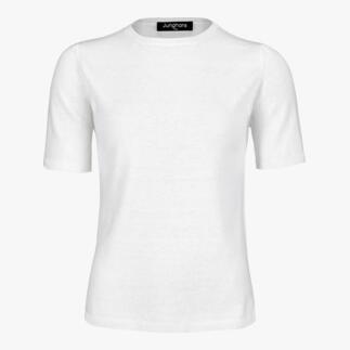 Junghans 1954 Milk-Cotton-shirt, eenvoudig wit T-shirt met ronde hals.