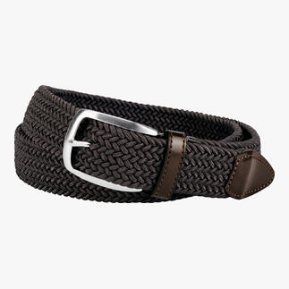 Elastische riem in bruin met metalen gespsluiting
