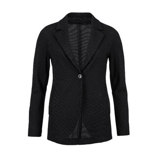 Zwarte blazer met witte stippen en open kraag
