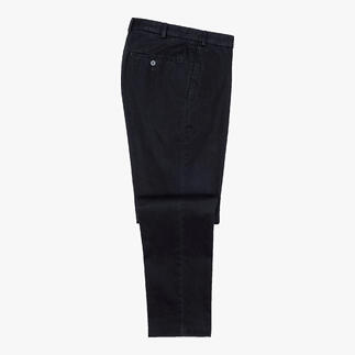 Zijaanzicht van een zwarte Hiltl Allwetter-Thermo-Chino broek