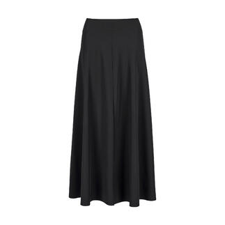 Lange zwarte A-lijn jersey rok