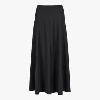 Lange zwarte A-lijn jersey rok