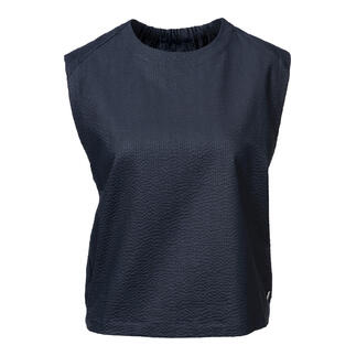 Donkerblauw blouse shirt met rechte snit.