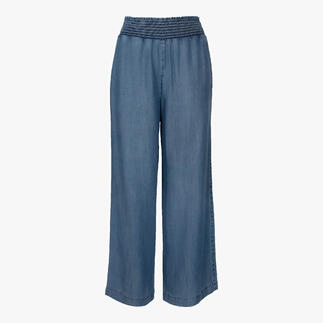 Vooraanzicht van de Bella Dahl wide-leg jeans met wijde pijpen