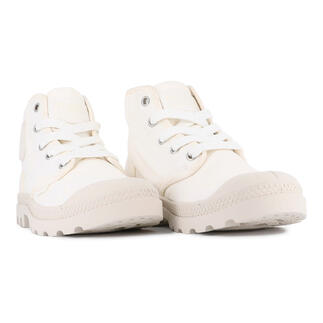Palladium canvasboots in offwhite, maat 36, van voren