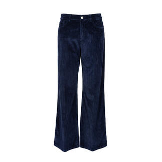 Navy wide-leg corduroy broek op een witte achtergrond