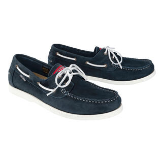 Snipe® wasbare leren bootsschoen in marineblauw, maat 41.
