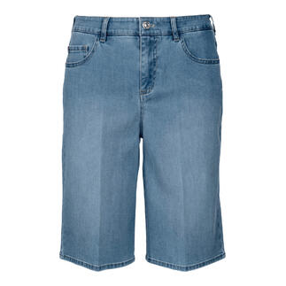 Lichte jeans bermuda, vooraanzicht