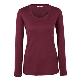 Bordeauxkleurig Jh.1954 kasjmier longsleeve met ronde hals