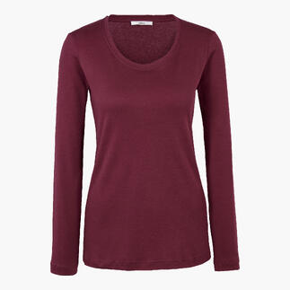 Bordeauxkleurig Jh.1954 kasjmier longsleeve met ronde hals
