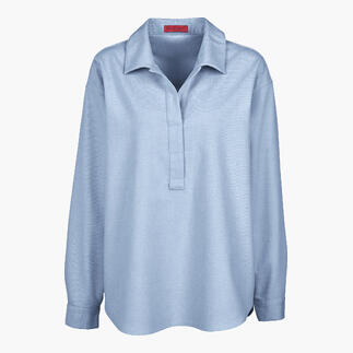 Blauwe winterjeans tuniekblouse
