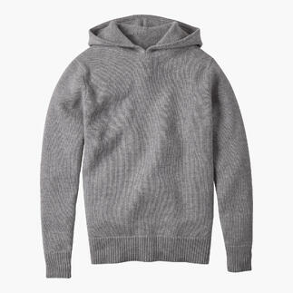 Grijze Boiled Cashmere H-Hoodie op een lichte achtergrond
