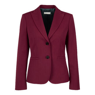 Wasbare bordeaux blazer met twee knopen aan de voorkant.