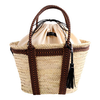 Mand tas met een beige binnenkant en zwarte accenten