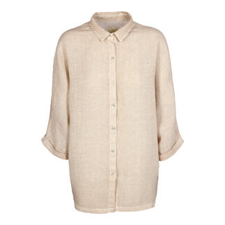 Blouse van lichte stof in zandkleur.