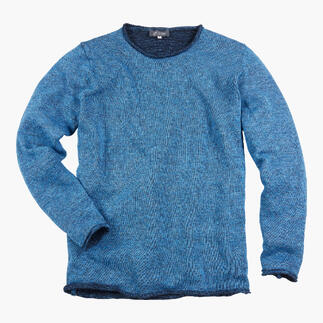 Seldom doubleface trui in blauw met gestructureerde stof.