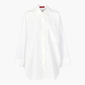 Oversize zomerblouse in wit met rechte snit.