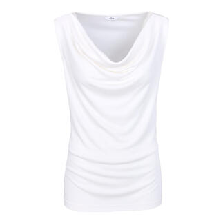 Wit waterfall top van zacht, vloeiend materiaal.