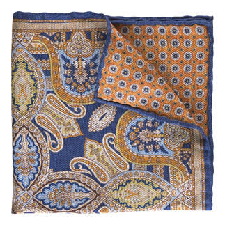 Omkeerbare zijden pochett met kleurrijk paisleymotief