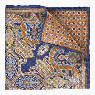 Omkeerbare zijden pochett met kleurrijk paisleymotief