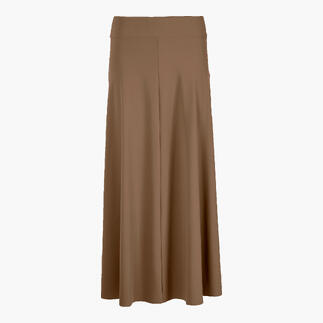 A-lijn jersey rok in cappuccino, vloeiende vorm, maat 36