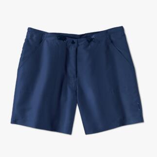 Donkerblauwe shorts met elastische tailleband en praktische zakken