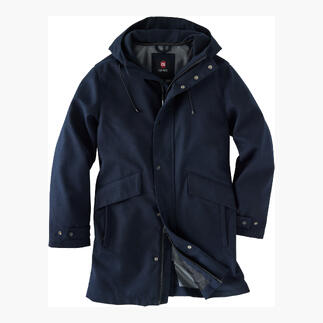 Buitenkleding CG 3-in-1 wol parka in gesloten weergave.