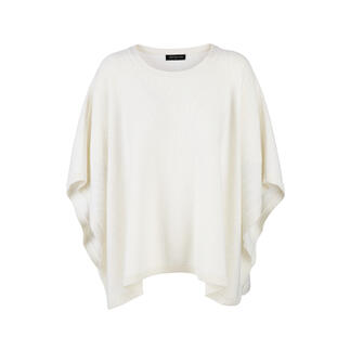 Beige kasjmier glamour poncho met wijde mouwen