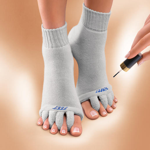 Wellness-sokken ‘Happy Feet’ Ontspanning voor door pumps gekwelde voeten. VS-gepatenteerde ontspanningssokken voor uw tenen.