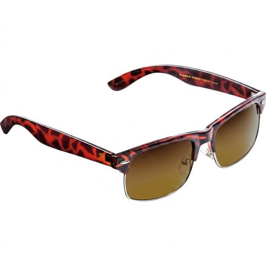 Retro zonnebril in schildpadmotief met bruine glazen