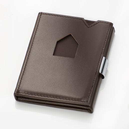 Exentri® Smart Wallet De kaartenhouder met 2 snel toegankelijke vakken. Past gemakkelijk in de zak van de broek of de jas.