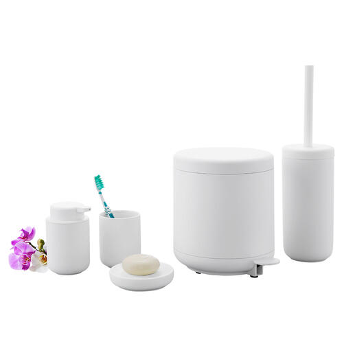 Badserie UME met tandenborstelhouder in witte kleur
